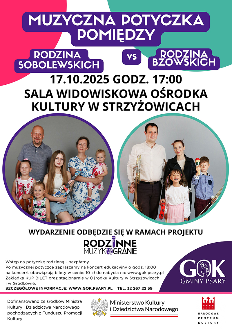 Familia Sobolewskich i Bzowscy z Sarnowa w muzycznej potyczce już 17 października!